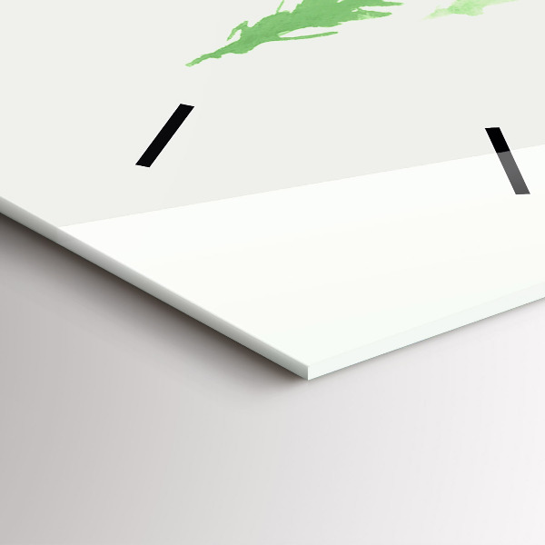 Modern vertical wall clock Painting green forest