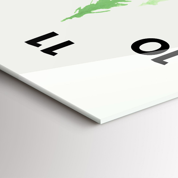 Modern vertical wall clock Painting green forest