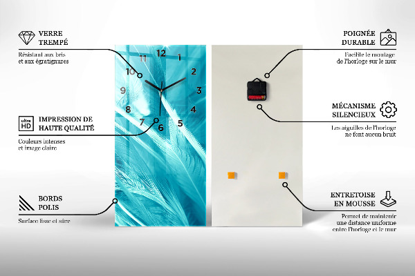 Modern vertical wall clock Painting green forest