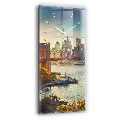 Modern vertical wall clock New York Manhattan