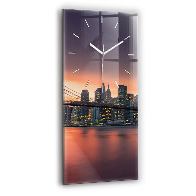 Modern vertical wall clock New York East River