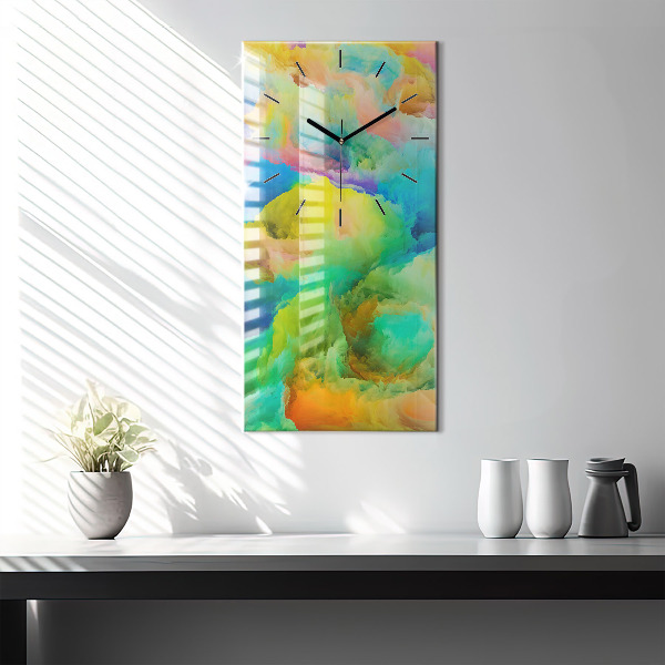 Modern vertical wall clock Fractal Texture