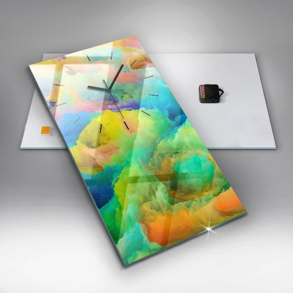 Modern vertical wall clock Fractal Texture