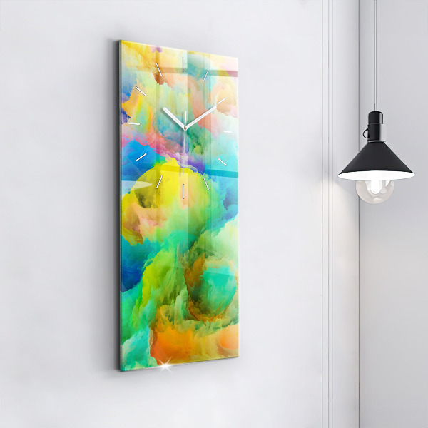 Modern vertical wall clock Fractal Texture
