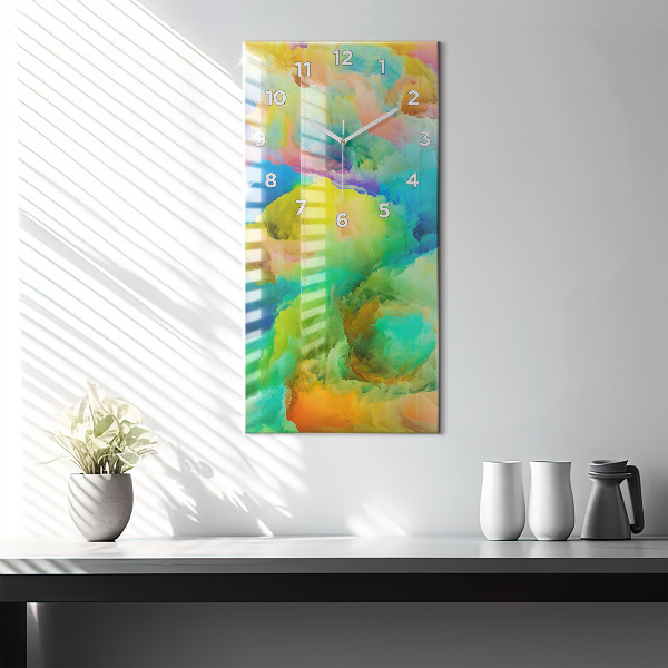 Modern vertical wall clock Fractal Texture