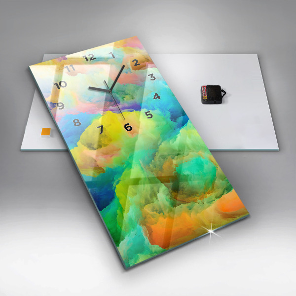 Modern vertical wall clock Fractal Texture