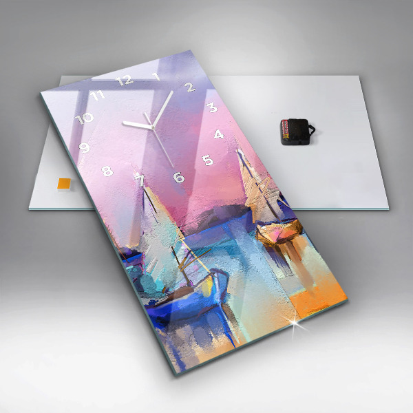 Modern vertical wall clock Seascape