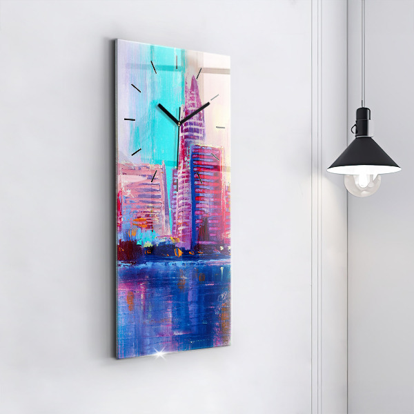 Modern vertical wall clock Skyscraper abstraction