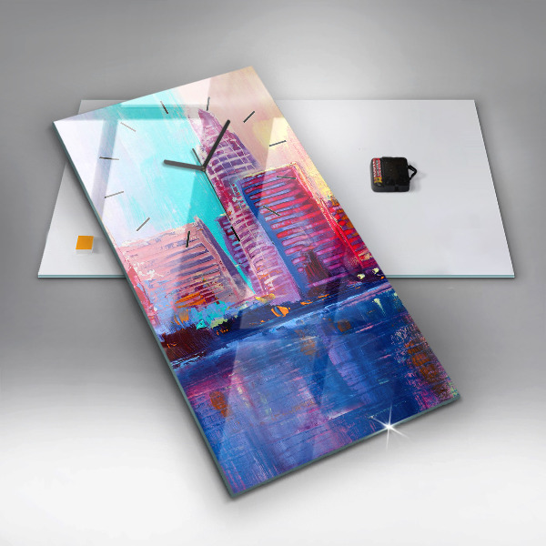 Modern vertical wall clock Skyscraper abstraction