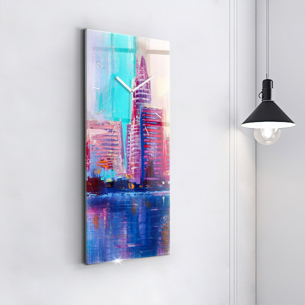 Modern vertical wall clock Skyscraper abstraction