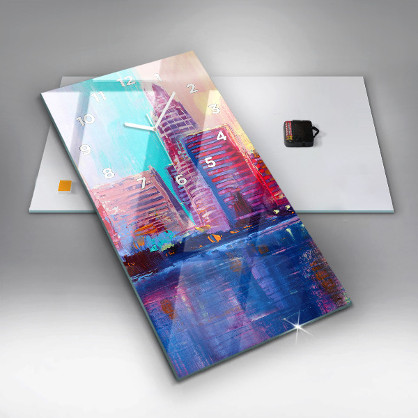 Modern vertical wall clock Skyscraper abstraction