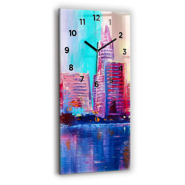 Modern vertical wall clock Skyscraper abstraction