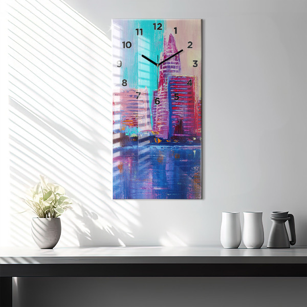 Modern vertical wall clock Skyscraper abstraction