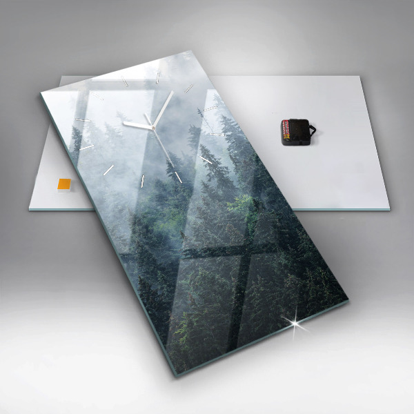 Modern vertical wall clock Misty Mountain Landscape