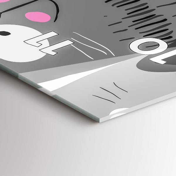 Modern vertical wall clock Pattern with cats
