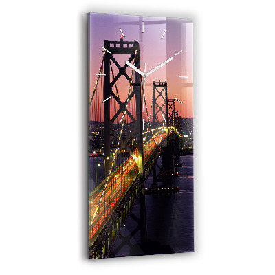 Modern vertical wall clock USA sunset