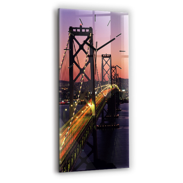 Modern vertical wall clock USA sunset