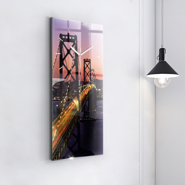 Modern vertical wall clock USA sunset