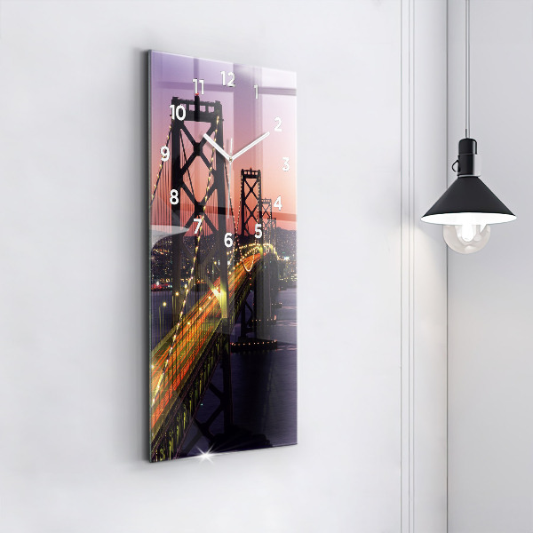 Modern vertical wall clock USA sunset