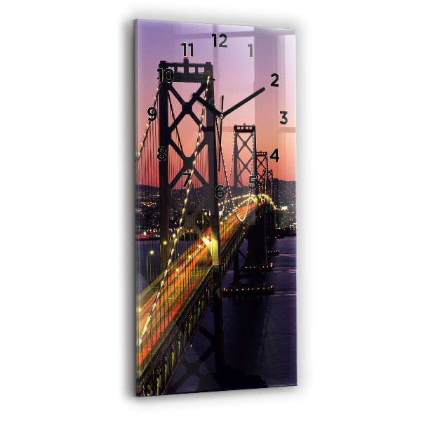Modern vertical wall clock USA sunset