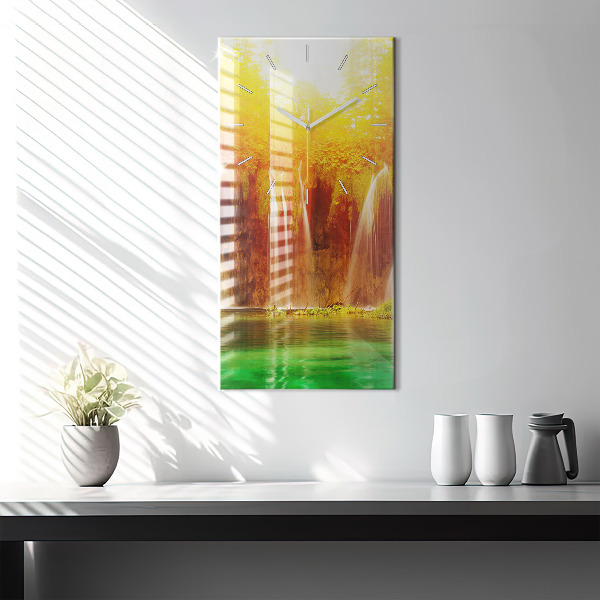 Modern vertical wall clock View of the waterfall