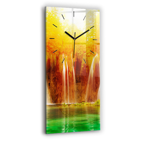 Modern vertical wall clock View of the waterfall