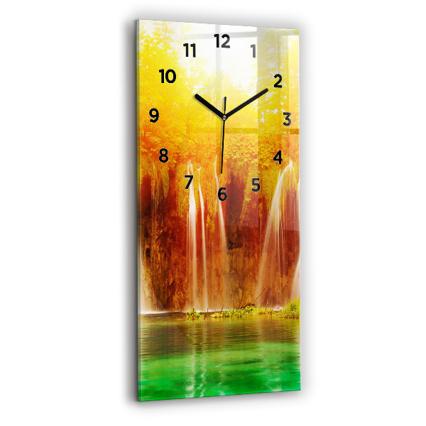 Modern vertical wall clock View of the waterfall
