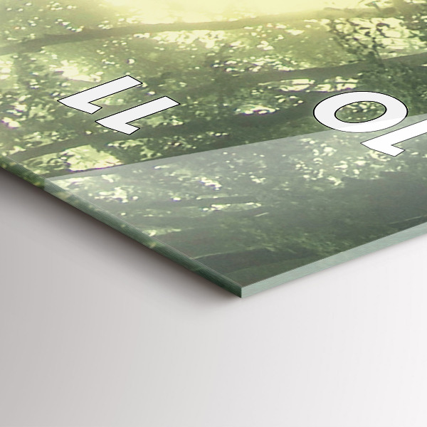 Modern vertical wall clock Misty forest in the morning