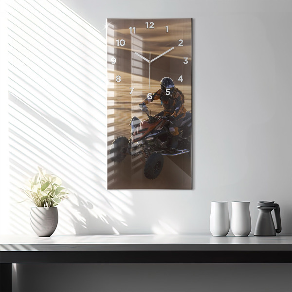 Modern vertical wall clock Quad in the desert