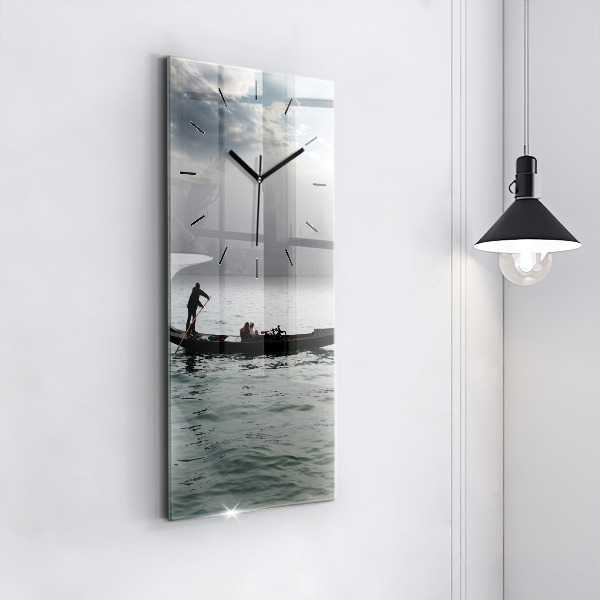 Modern vertical wall clock Gondola in Venice