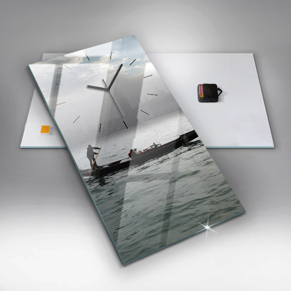 Modern vertical wall clock Gondola in Venice