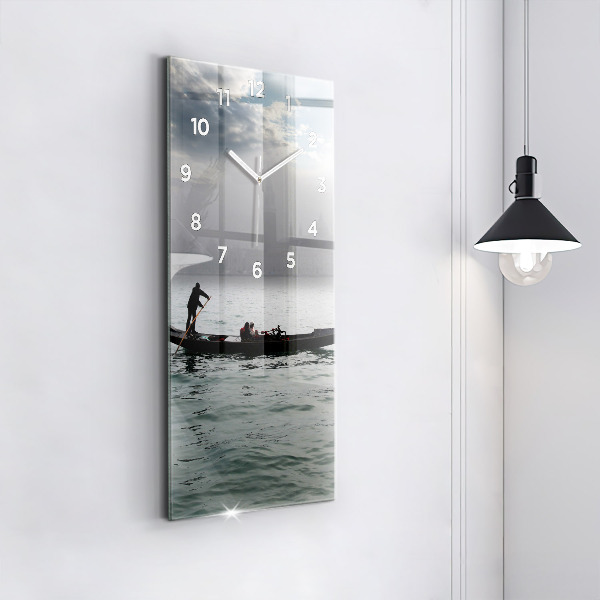 Modern vertical wall clock Gondola in Venice
