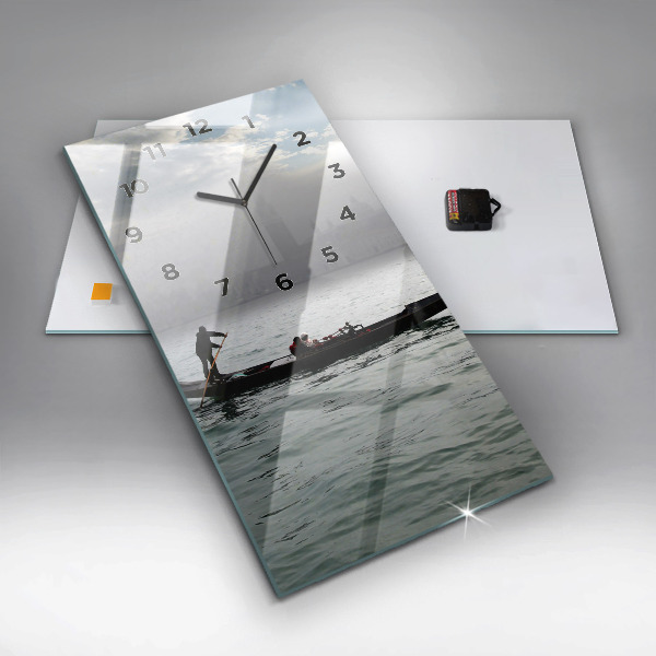 Modern vertical wall clock Gondola in Venice