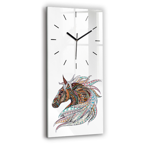 Modern vertical wall clock Horse illustration