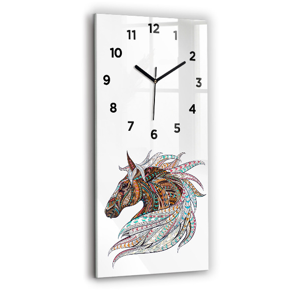 Modern vertical wall clock Horse illustration