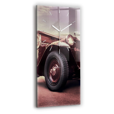Modern vertical wall clock Vintage car