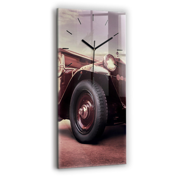 Modern vertical wall clock Vintage car