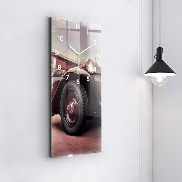 Modern vertical wall clock Vintage car