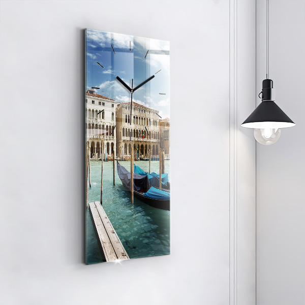Modern vertical wall clock Gondolas Venice Italy