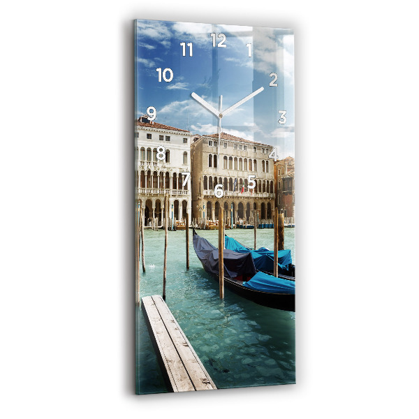 Modern vertical wall clock Gondolas Venice Italy