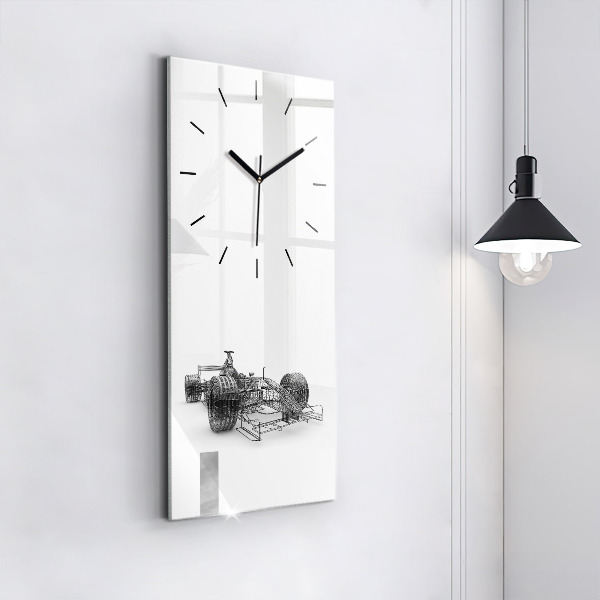 Modern vertical wall clock F1 car design