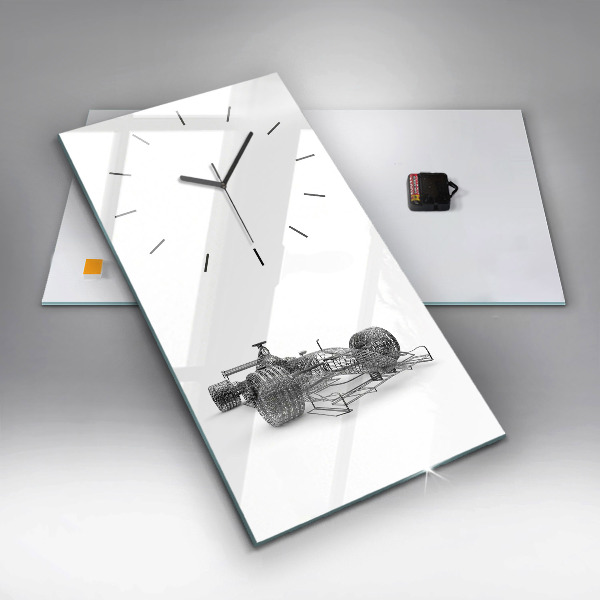 Modern vertical wall clock F1 car design
