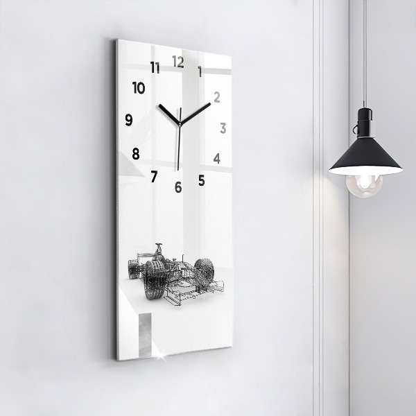 Modern vertical wall clock F1 car design
