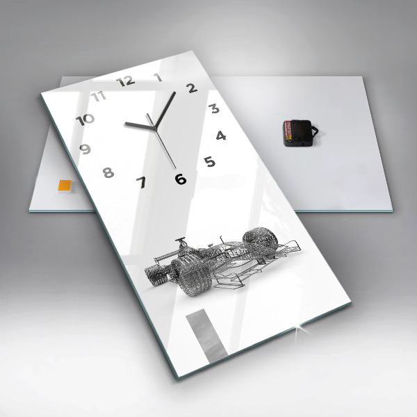 Modern vertical wall clock F1 car design