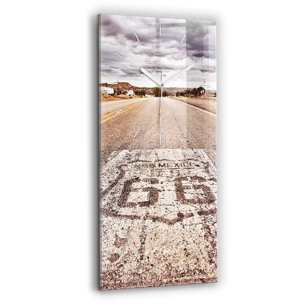Modern vertical wall clock Route 66 USA