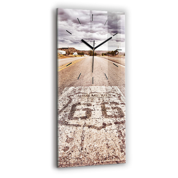 Modern vertical wall clock Route 66 USA