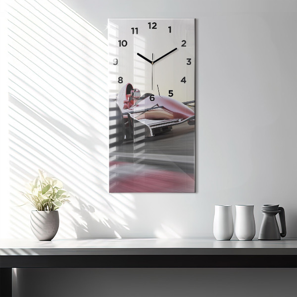 Modern vertical wall clock Sports racing car