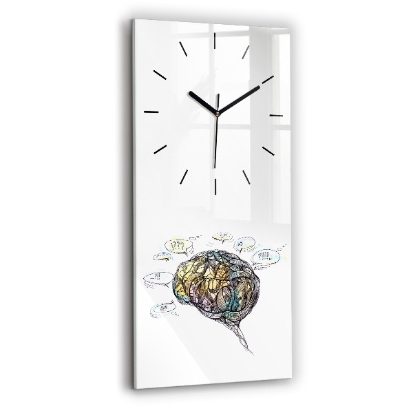 Modern vertical wall clock Artistic representation of the brain