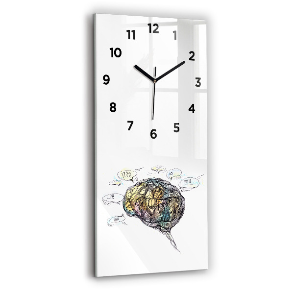 Modern vertical wall clock Artistic representation of the brain