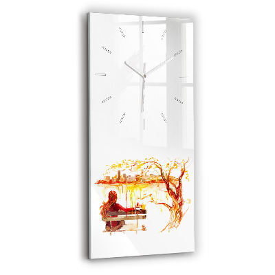 Modern vertical wall clock Autumn Landscape